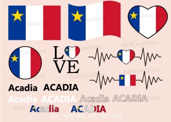 Acadia Flag Bundle SVG: Graphics for Crafts & Creative Sellers