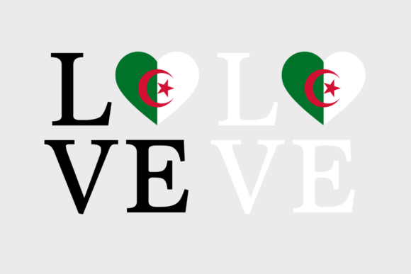Algeria Flag, Love Algeria SVG PNG Graphics for Crafts