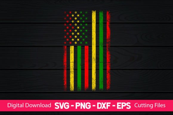 American Flag Black History Month Graphics & Crafts