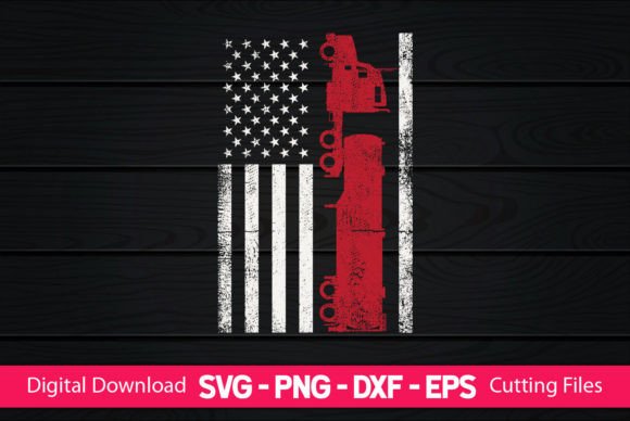 American Flag Truck Driver Trucker Gift Graphics
