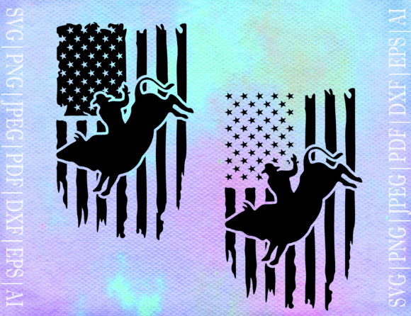 Bull Riding Flag SVG: Graphics for Crafts & Brand Impact
