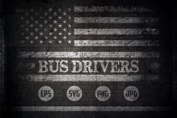 Bus Drivers - USA Flag Graphics for Crafts