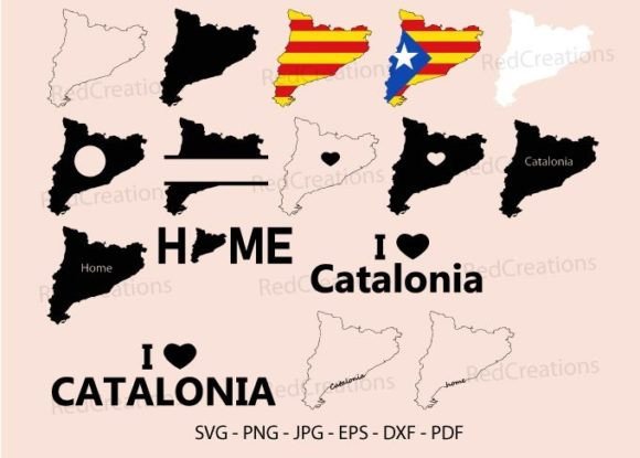 Catalonia Map SVG Bundle: Graphics for Crafts & Content