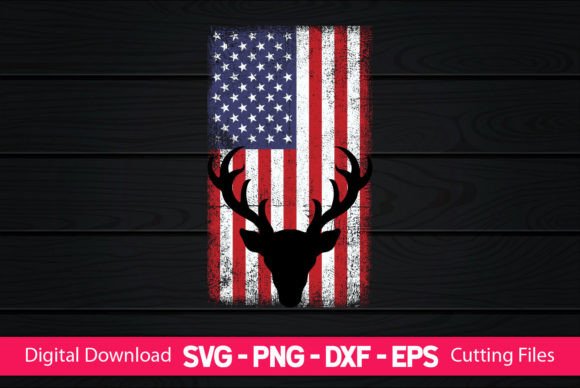 Deer Hunting American Flag Whitetail Buc Graphics