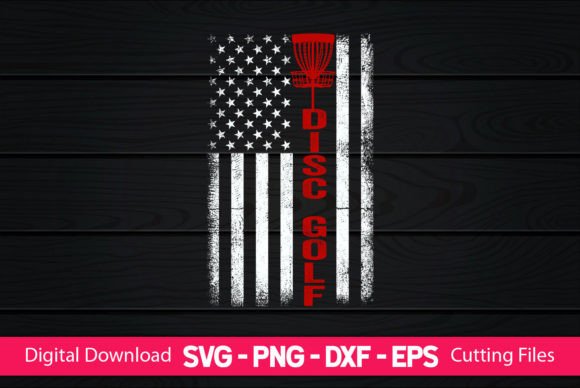 Disc Golf American Flag Graphics for Crafts