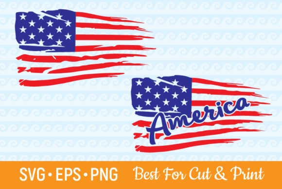 Distressed American Flag 4th of July Graphics