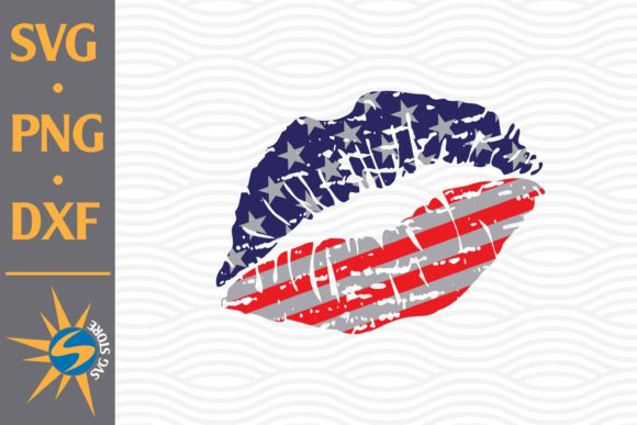 Distressed Lip US Flag: Graphics for Crafts