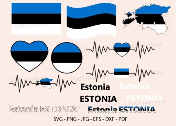 Estonia Flag Bundle SVG: Graphics for Local Crafts & Branding
