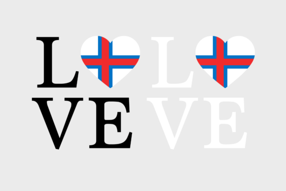 Faroe Islands Flag, Love Faroe Islands: Graphics for Crafts & Branding