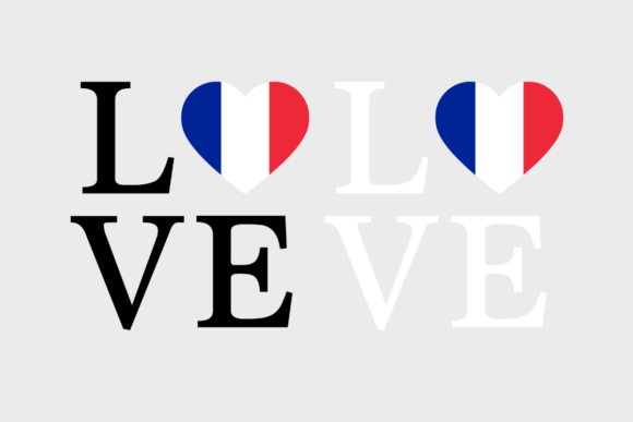 France Flag, Love France Graphics for Crafts