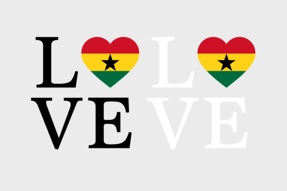 Ghana Flag, Love Ghana SVG PNG Graphics for Crafts
