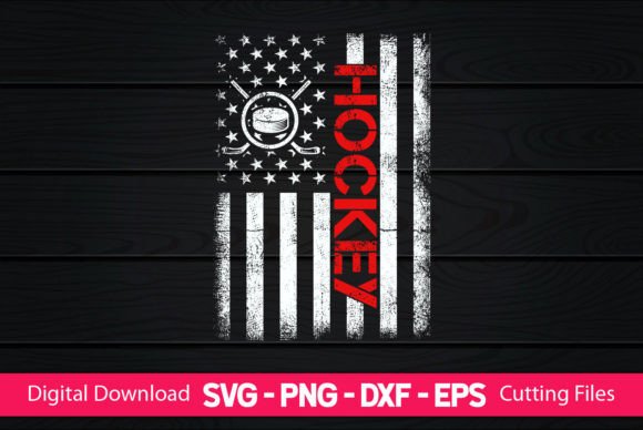 Hockey American Flag Graphics for Crafts