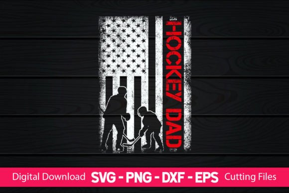 Hockey Dad American Flag Graphics for Crafts