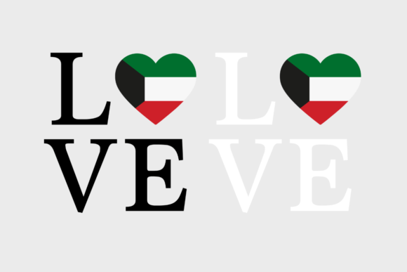 Kuwait Flag, Love Kuwait SVG PNG