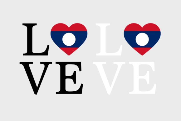 Laos Flag, Love Laos SVG PNG