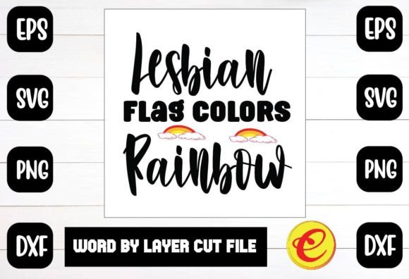 Lesbian Flag Colors Rainbow Graphics for Crafts