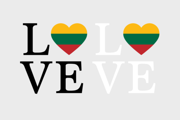 Lithuania Flag, Love Lithuania Graphics for Crafts