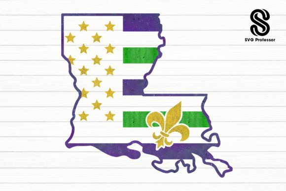 Louisiana Mardi Gras American Flag: Graphics & Crafts Asset Review