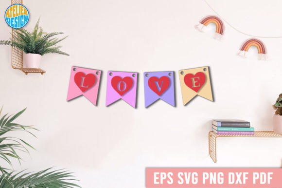 Love Flag Laser Cut SVG: Graphics for Crafts & Digital Sellers