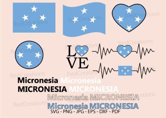 Micronesia Flag SVG Bundle: Graphics for Crafts