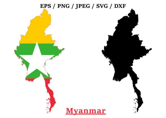 Myanmar National Flag Map Design: Graphics for Crafts