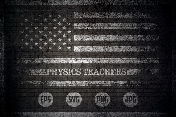 Physics Teachers - USA Flag Graphics for Crafts