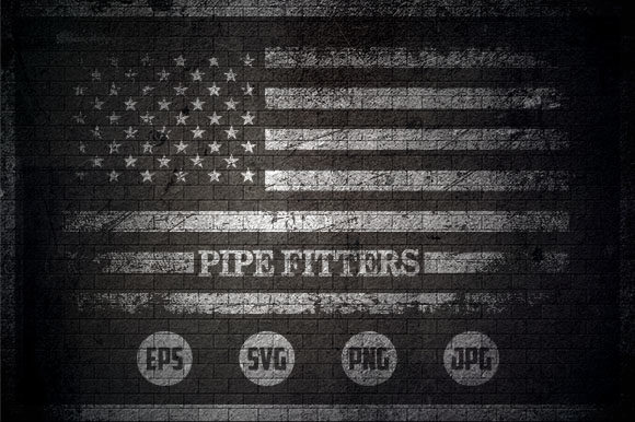 Pipe Fitters - USA Flag Graphics for Crafts