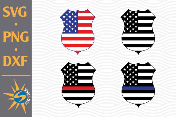Police Shield American Flag Graphics for Crafts