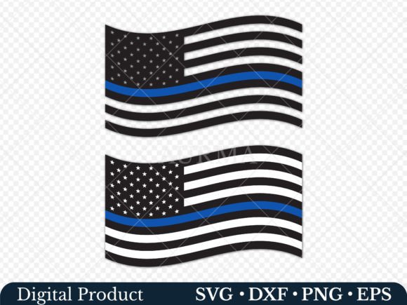 Police US Flag SVG: Graphics for Crafts & Editorial Use