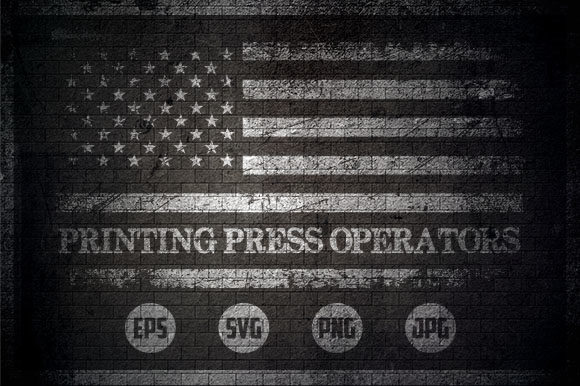 Printing Press Operators - USA Flag Graphics