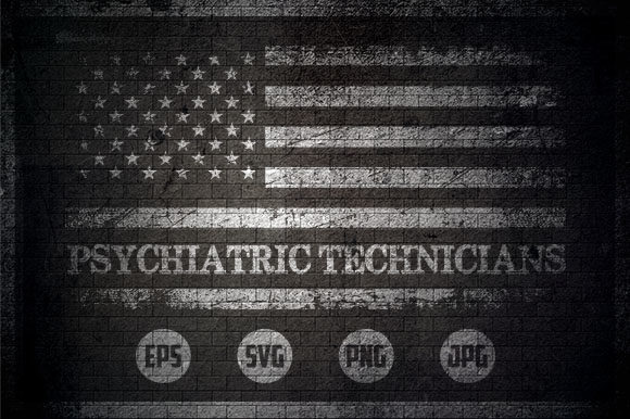 Psychiatric Technicians - USA Flag Graphics for Crafts