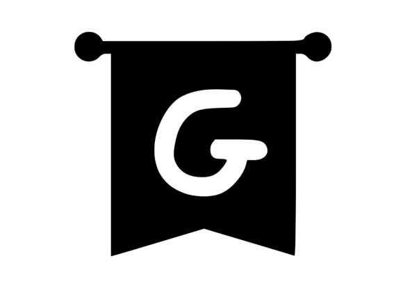 Royal Flag Banner with Playful Mono G: Graphics for Crafts & Content
