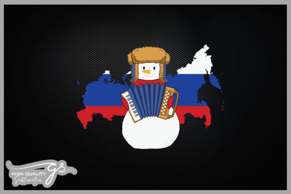 Russian Flag Snowman Christma
