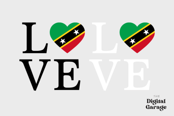 Saint Kitts Flag, Love Saint Kitts SVG Graphics