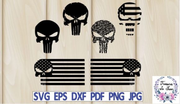 Skull American Flag Graphics for Crafts