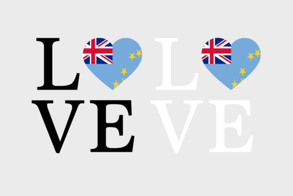 Tuvalu Flag, Love Tuvalu SVG PNG for Crafts & Graphics
