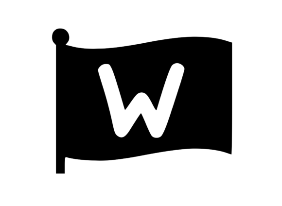 Waving Flag with Mono W Graphics for Crafts