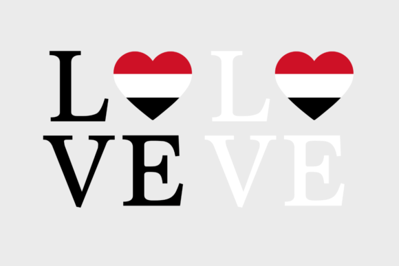 Yemen Flag, Love Yemen SVG PNG for Crafts & Graphics